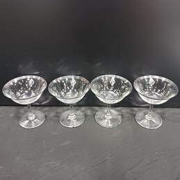 4pc. Set of Vintage Silver/Iridescent Rim Champagne Glasses
