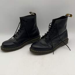 Dr Martens Womens Air Wair Black Leather Round Toe Lace-Up Combat Boots Size 12