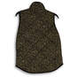Womens Brown Cheetah Print Mock Neck Flap Pocket Full-Zip Vest Size S image number 4