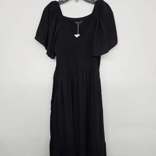 MEROKEETY Women's Flutter Sleeve Smocked Midi Dress V Neck image number 1
