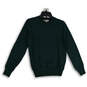 Womens Green Sparkles Knitted Long Sleeve Crew Neck Pullover Sweater Size M image number 1