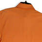 Mens Orange Short Sleeve Side Slit Collared Button Front Polo Shirt Size L image number 4