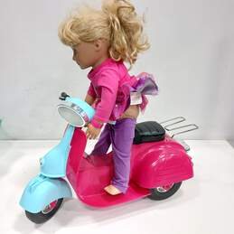 Our Generation Blonde Girl Doll with Two Tone Scooter