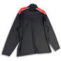 Mens Black Red 1/4 Zip Mock Neck Long Sleeve Activewear Pullover Shirt 2XL image number 2
