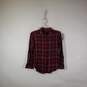 Womens Plaid Long Sleeve Chest Pockets Collared Button-Up Shirt Size Small image number 1