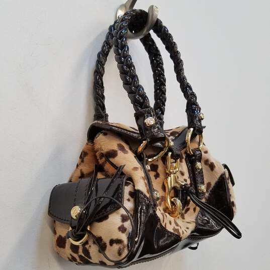 Francesco Biasia Calf Hair Leather Mini Handbag Animal Print image number 3