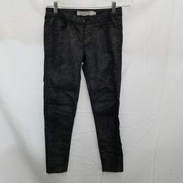 Giordano Women's Black Python Print Low Rise Skinny Tapered Pants Size 24