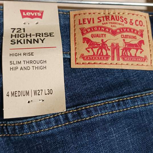 Unisex Navy Levi Jeans Size 4 Medium W27 L30 image number 3