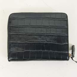 DKNY Vela Croc Embossed Small Zip Around Wallet Black alternative image