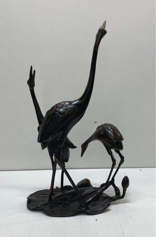 Wild Woods Imports Bronze Cranes 18 in Tall Metal Statue Wild Life Sculpture image number 4