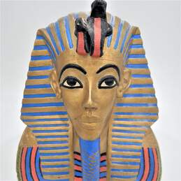 Vintage Egyptian Pharaoh King Tut Chalkware Bust Statue alternative image