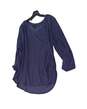 Womens Blue 3/4 Sleeve Round Neck Pullover Blouse Top Size X-Large image number 3