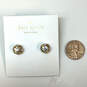 Designer Kate Spade Gold-Tone Clear Crystal Cut Stone Classic Stud Earrings image number 2