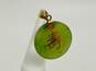 Elegant Asian Inspired 14K Yellow Gold Chinese Character Nephrite Pendant 2.9g image number 2