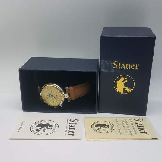 Men's Stauer Moon Phase Automatic Stainless Steel Watch image number 7