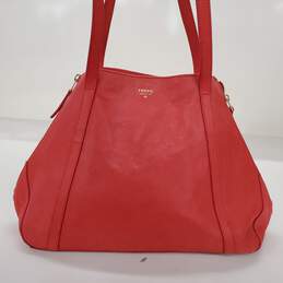 Fossil Issue No. 1954 Expandable Gwen Shopper Tote Orange Leather Bag