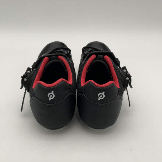 Womens PL-SH-B-42 Black Red Adjustable Strap 3 Bolt Cycling Shoes Size 42 image number 3