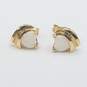 EMA 14K Gold Diamond & Opal Heart Post Earrings 2.1g image number 6