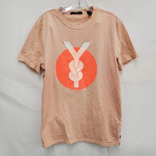 Scotch & Soda WM's 100% Cotton Blend Peach Color Logo T-Shirt Size L image number 1