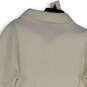 Womens White Long Sleeve 1/4 Zip Mock Neck Pullover Sweater Size Large image number 4