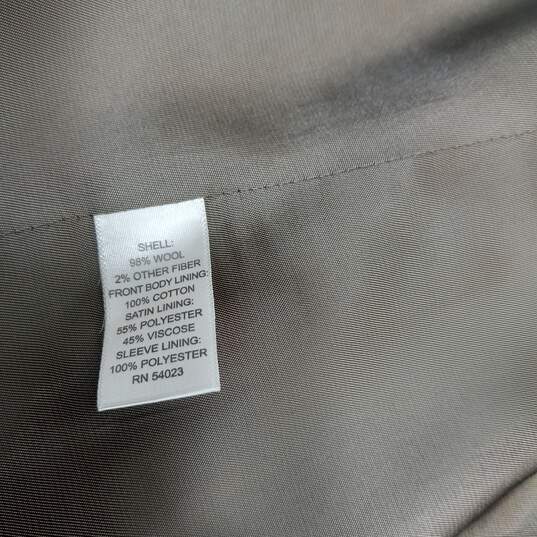 Men's Dark Gray Striped Wool Blend Suit Jacket Size 40L image number 3