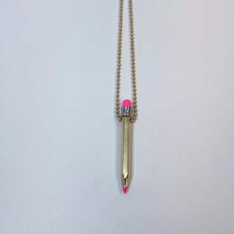 Designer Betsey Johnson Gold-Tone Charm School Pencil Pendant Necklace alternative image