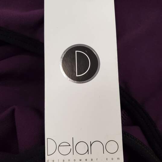 Delano Women Purple/Black Wrap Top Sz XS image number 3