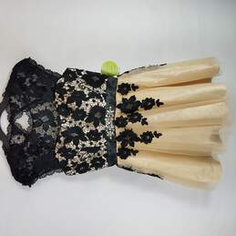 Masquerade Women Black & Peach Formal Dress 6 NWT