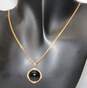 14K Yellow & White Gold Black Onyx Moissanite Accent Pendant Necklace-7.3g image number 1