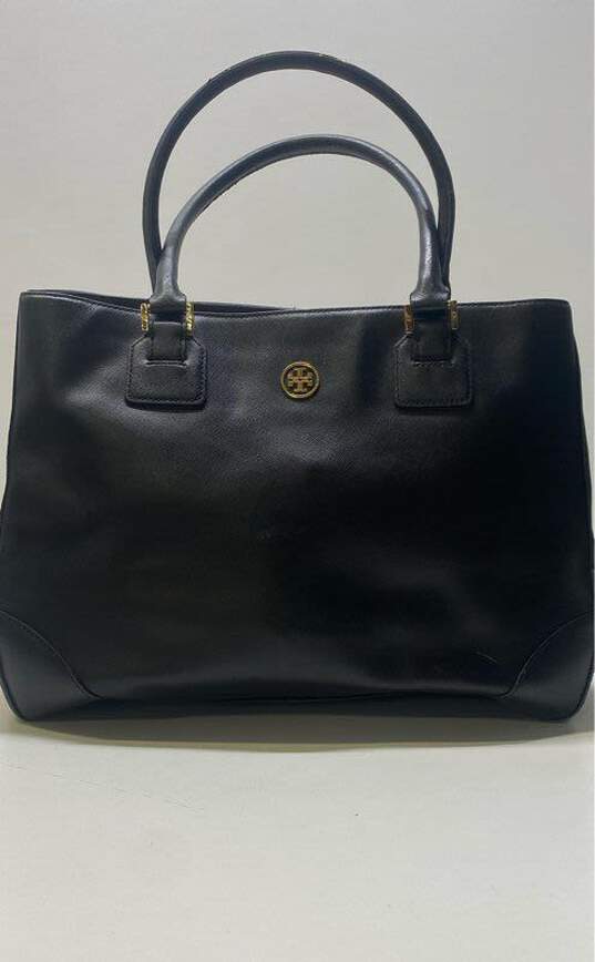 Tory Burch Saffiano Leather Robinson Shoulder Tote Black image number 1
