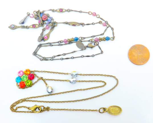 Michael Negrin & Sweet Romance Crystal Floral Layering Necklaces 18.1g image number 5