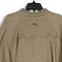 Mens Tan Reversible Mock Neck 1/4 Zip Long Sleeve Pullover Sweatshirt Sz XL image number 4