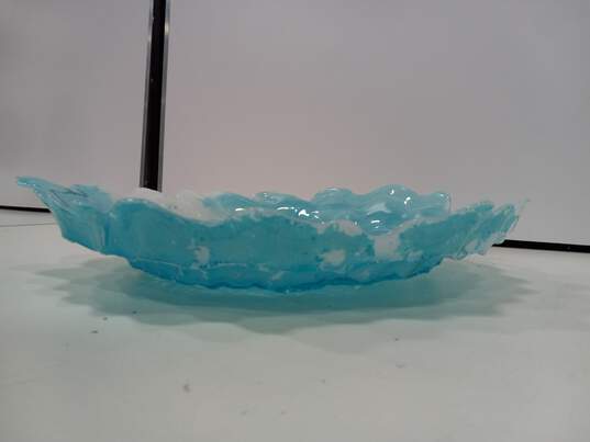Decorative Blue Swirl Glass Plate image number 4