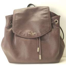 Kate Spade Pebble Leather Backpack Burgundy