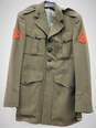 VTG U.S. Marine Corps Green Wool Serge Coat & Pants w/ Garrison Cap, Belt & Tie image number 3