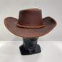 Men's Crushable Leather Outback Hat Sz L image number 2