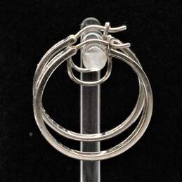 Sterling Silver Diamond Accent Hoop Earrings - 4.5g alternative image