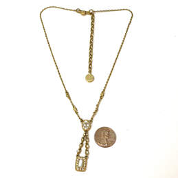Designer Givenchy Gold-Tone Chain Rhinestone Lobster Clasp Y-Drop Necklace alternative image