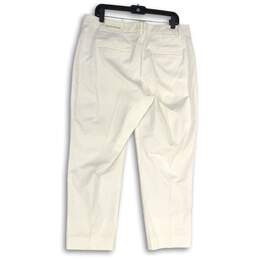NWT Ann Taylor Womens White Cotton Curvy Fit Welt Pocket Cropped Pants Size 12 alternative image