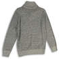 Womens Gray Heather Collared Long Sleeve Knit Pullover Sweater Size M image number 2