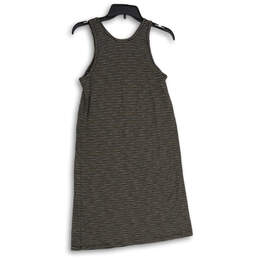Womens Black Beige Striped Scoop Neck Sleeveless Midi Tank Dress Size S alternative image