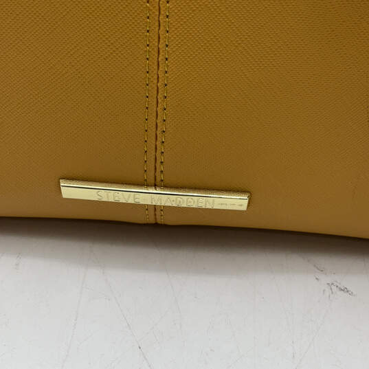 Womens Yellow Leather Double Handle Detachable Strap Shoulder Bag Purse image number 4