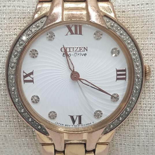 Citizen E031-S083176 30mm WR Stainless Steel Diamond Accented Analog Lady's Watch 59.0g image number 1