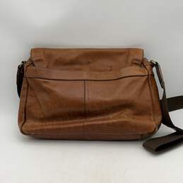 Coach Womens Brown Leather Adjustable Strap Inner Zip Pocket Messenger Bag alternative image