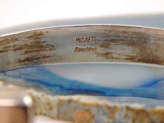 Signed Muskett 925 Southwestern Turquoise Lapis Spiny Oyster Inlay Cuff Bracelet image number 5