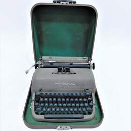 Vintage 1950s Remington Quiet-Riter Portable Typewriter w/ Green Keys & Case