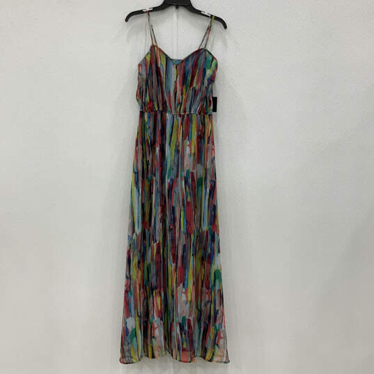 NWT Womens Multicolor Pleated Sleeveless Sweetheart Neck Maxi Dress Size 6 image number 1