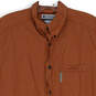 Mens Orange Check Collared Short Sleeve Pocket Button-Up Shirt Size Small image number 3