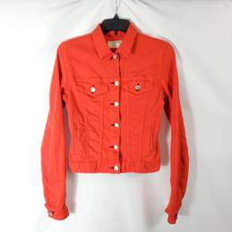 Rag & Bone Women Red Cropped Jean Jacket sz XS