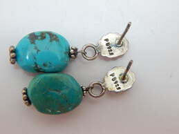 PB Peyote Bird & Artisan 925 Turquoise & Ball Beaded Necklaces & Granulated Drop Post Earrings 30.7g alternative image